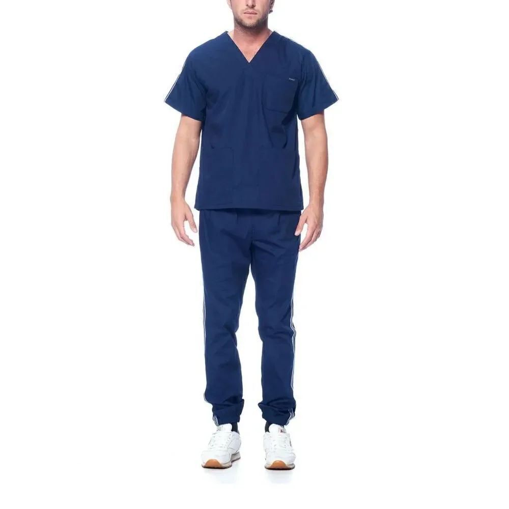 NWT Dagacci Medical Uniform Unisex Men Women VNeck Navy Scrubs Top - Sz L T-1000